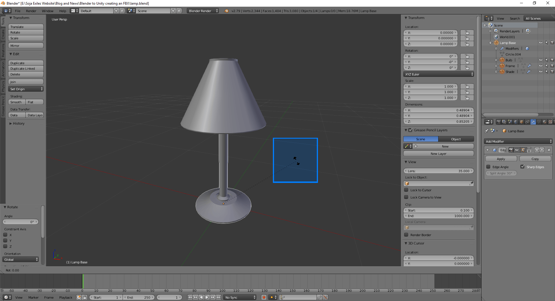 Blender to Unity Step 02